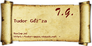 Tudor Géza névjegykártya